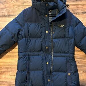 L.L. Bean Women's Navy Long Puffer Coat